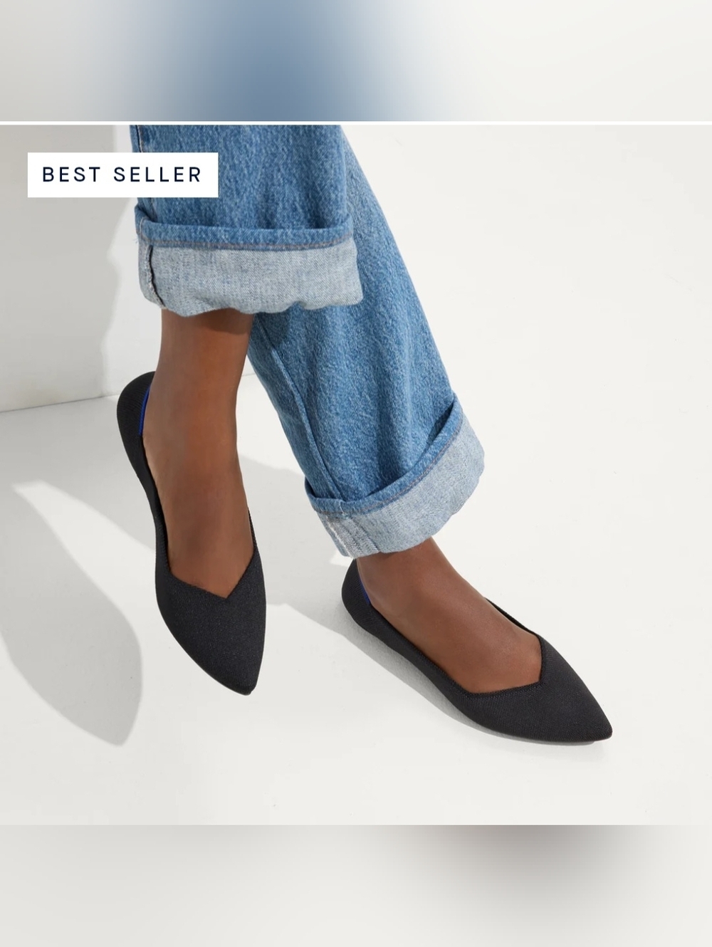 ROTHY'S The Point II Flats Size 7.5  Black